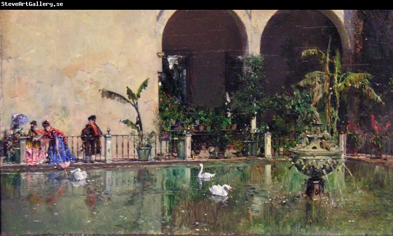 Raimundo Madrazo Estanque en los jardines del Real Alcazar de Sevilla